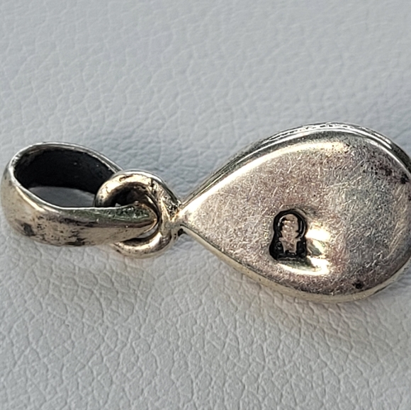 Silver Red Garnet Color Pendant Dainty - Picture 10 of 10